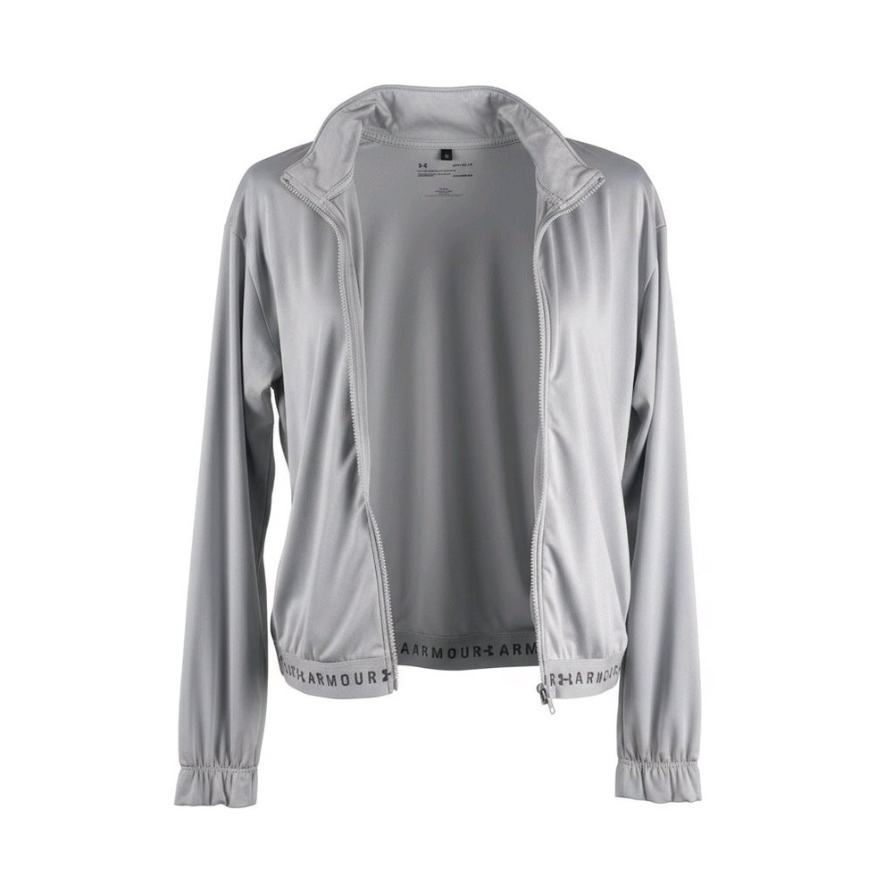 Under Armour Base Layer Women's size Medium Long Sleeve Gray Full Zip Sweatshirt